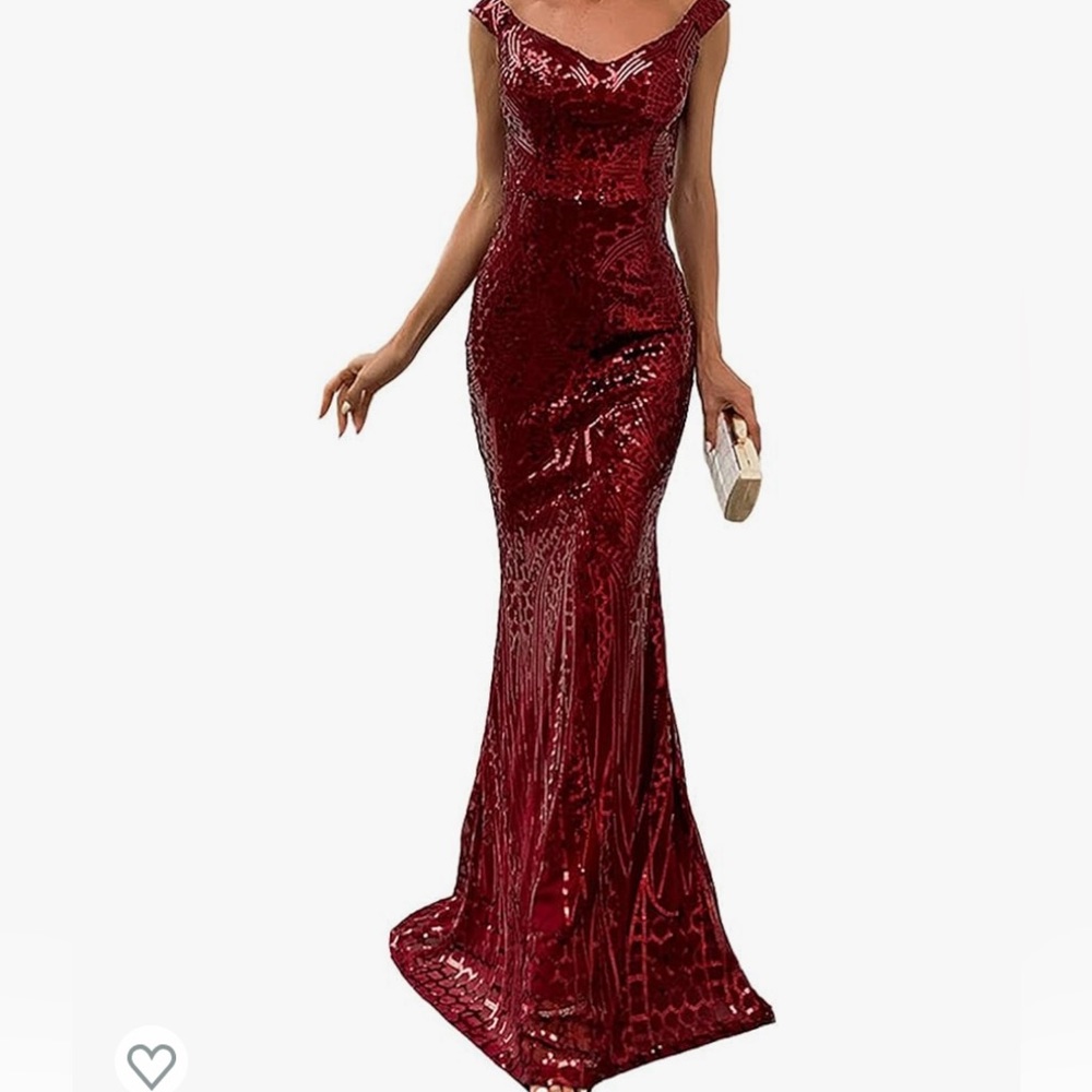 V Neck Off Shoulder Floor length Dress